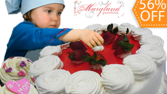 [Imagen:¡Paga $20 en lugar de $45 por 1 Pastel para 25 Personas y 6 Cupcakes para el Día de la Madre en Pastelería Maryland!]