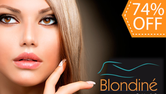 [Imagen:¡Paga $14 en lugar de $53 por Tratamiento Keratina + Manicure y Pedicure Spa + Planchado / Secado + Depilación de Ceja o Bozo y Más en Blondiné Salón &amp; Spa!]