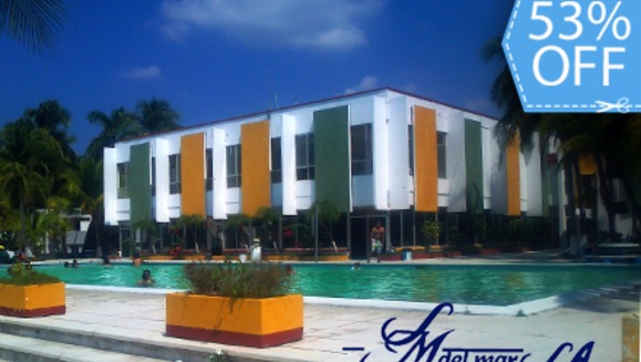 [Imagen:¡Paga Q235 en lugar de Q500 por Estadía hasta para 3 Adultos y 2 Niños en Habitación Doble o Triple con Impuestos Incluidos en Hotel Santa María del Mar!]