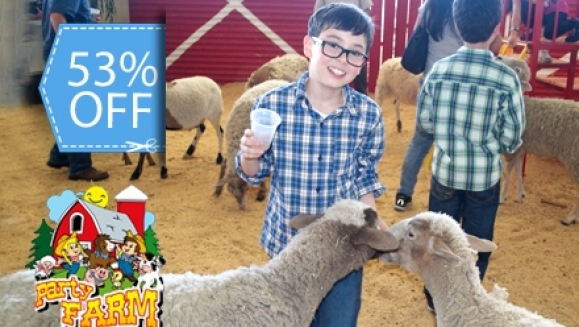 [Imagen:Paga Q45 en lugar de Q95 por 1 Brazalete de Ingreso para 1 Niño y 1 Adulto que incluye. Petting Zoo + Go Tractors + Camas Elásticas + Futios + Arenero + Toro Manual + Inflable Temático + Rueda de Chicago en Party Farm!]