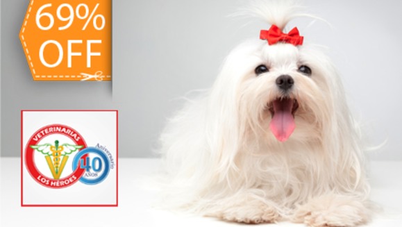 [Imagen:¡Paga $19 en lugar de $61 por 1 Grooming Completo (Baño + Limpieza de Glándulas, Limpieza de Oídos, Corte de Uñas) + 1 Vacuna Antirrábica + 1 Pipeta Antipulgas + Desparasitante + Consulta en Veterinaria Los Héroes La Sultana!]