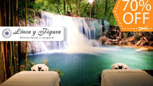 [Imagen:¡Paga $18 en lugar de $60 por Sesión de Relajación en Pareja que incluye: 2 masajes de piedras calientes de 45 minutos cada uno + 2 copas de vino + aromaterapia en Línea y Figura!]