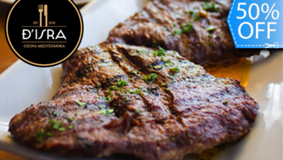 [Imagen:¡Paga Q109 en lugar de Q218 por Parrillada Premium para 2 que incluye: 12 Oz de Lomito + 2 Guarniciones de Arroz en Hierbas + 2 Guarniciones de Vegetales Asados + 2 Bebidas a Elección y más en D´Isra Restaurante!]