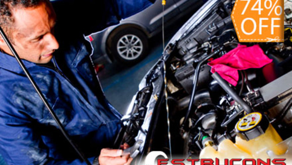 [Imagen:¡Paga $26 en lugar de $101 por Cambio de Aceite 20w50 + Filtro de Aceite + Alineado + Balanceo + Rotación de Llantas + Diagnóstico de Dirección y Suspensión + Limpieza de Frenos + Revisión de 18 Puntos en Estrucons Car Center!]