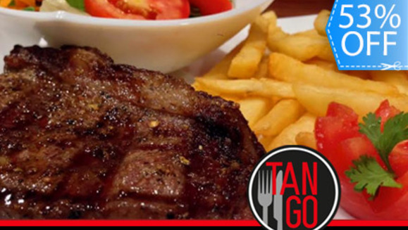 [Imagen:¡Paga Q159  en lugar de Q340 por Exquisita Parrillada Argentina de 1 Libra para 2 personas que incluye: 8oz de Puyaso Premium + 8oz de Pollo a la Parilla + 1 Entrada de Carpaccio + 2 Sopas + Papas + Ensalada + 2 Bebidas en Tango!]