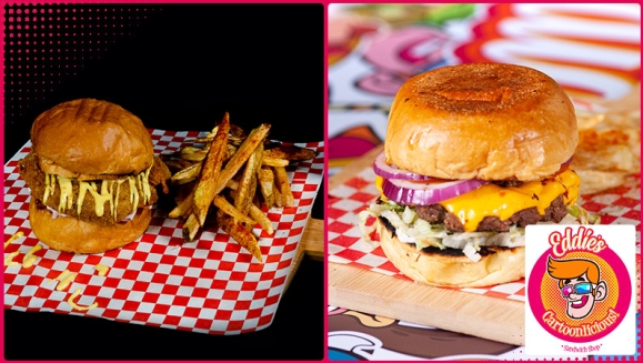 [Imagen:¡Paga $8.50 en Lugar de $16.50 por 2 Hamburguesas a Elección entre: Quesoburguesa (Chesse – A), Quesoburguesa con tocino (Chesse – B) o Chicken Pow (Hamburguesa de Pollo) + 2 Ordenes de Papas Fritas!]