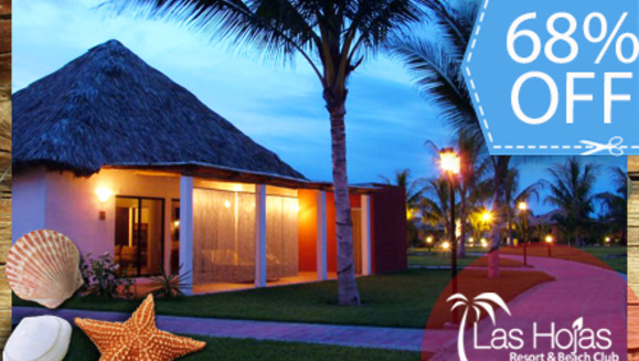 [Imagen:¡Paga Q499 en lugar de Q1,550 por Estadía de 1 Noche Hasta para 4 Personas en El Exclusivo Las Hojas Resort Beach and Club en El Salvador!]