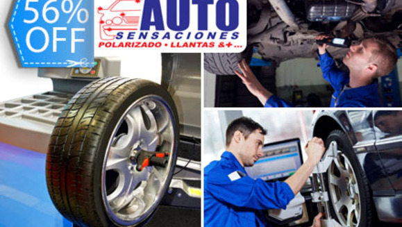 [Imagen:¡Paga Q149 en lugar de Q340 por Alineación  Computarizada y Balanceo para 4 Llantas + Rotación de Llantas en Autosensaciones!]
