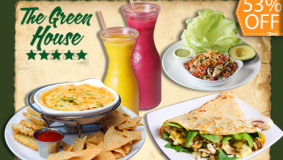 [Imagen:¡Paga $15 en lugar de hasta $32 por Menú para 2 Personas en The Green House! ¡Elige 1 entre 4 Diferentes Menús!]
