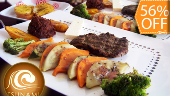 [Imagen:¡Paga $14 en lugar de $31.90 por 2 Deliciosos Platos de Churrasco Típico + 2 Bebidas en Tsunami Restaurante y Bar!]