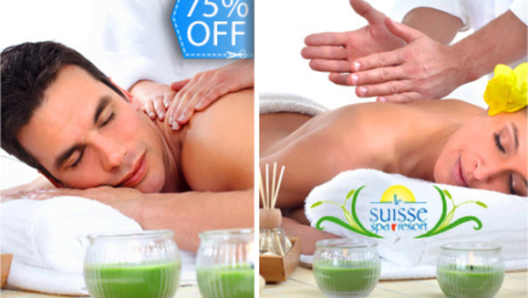 [Imagen:¡Paga Q189 en lugar de Q756 por un Día de Spa con Sauna, Jacuzzi e Hidroterapia Ilimitada + Masaje Relajante + Tonificación Corporal + Exfoliación Corporal Completa + Mascarilla Facial y Más en Le Suisse Spa!]
