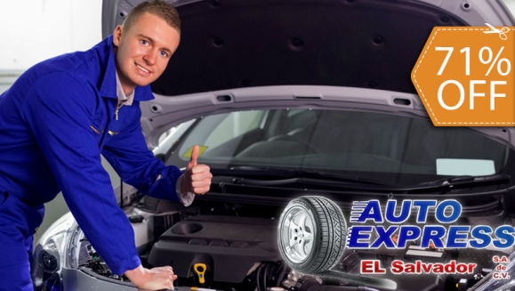 [Imagen:¡Paga $26 en vez de $90 por 4/4 de Aceite ENI 20W50 y Filtro Kaiser + Alineado y Balanceo + Revisión Completa de Frenos y Amortiguadores + Rotación de Llantas + Lubricación Completa + Carwash y Pasteado a Máquina en Auto Express!]