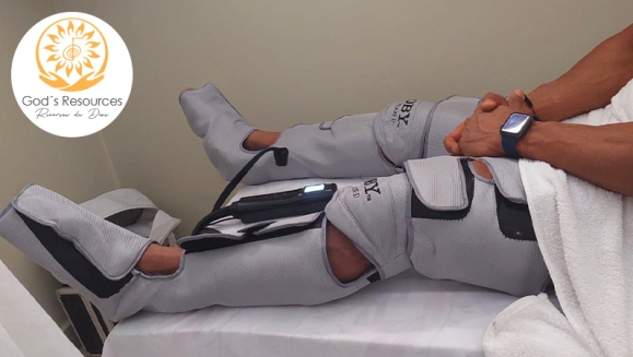 [Imagen:¡Paga $15 en Lugar de $54 por 2 Masajes en Cama CERAGEM + 2 Sesiones de Presoterapia para Tratar Piernas Cansadas, Retención de Líquidos o Várices!]