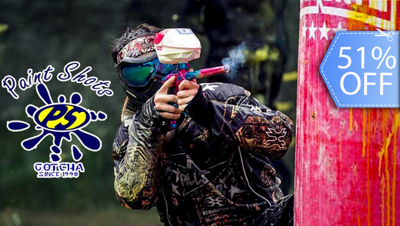 [Imagen:¡Paga Q39 en lugar de Q80 por 100 Paintballs + Paquete de Juego que Incluye: Máscara, Marcadora Semiautomática,  Chaleco, Camisa, Tapón de Seguridad y Recarga de Aire Ilimitada en Paint Shots Gotcha!]
