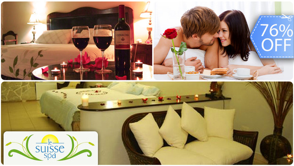 [Imagen:¡Paga Q374 en vez de Q1,550 por Estadía para 2 Personas en Habitación con Chimenea + Día de Spa para 2 (Masajes Relajantes, Mascarillas Faciales, Té Relajante) + Uso de Instalaciones en Le Suisse Spa!]