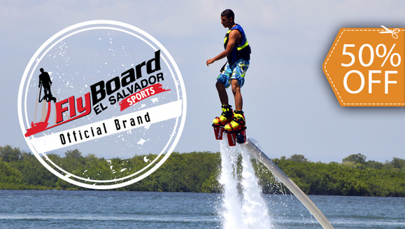 [Imagen:¡Paga $60 en vez de $120 por 1 Hora de Flyboard hasta para 3 Personas en la Costa del Sol con El Salvador Flyboard Sports! ¡SÓLO 99 CUPONES DISPONIBLES!]