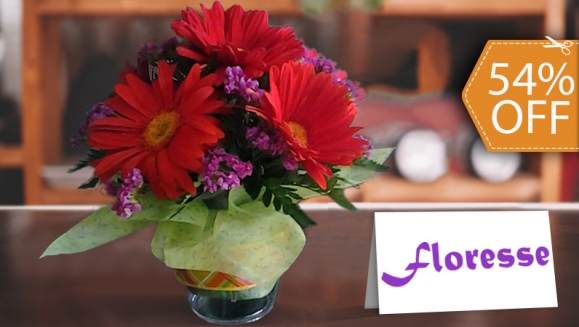 [Imagen:¡Paga $16 en vez de $35 por Arreglo Floral de Gerberas en Base Acrílica en Floresse Flores y Jardines! ¡SÓLO 153 CUPONES DISPONIBLES!]