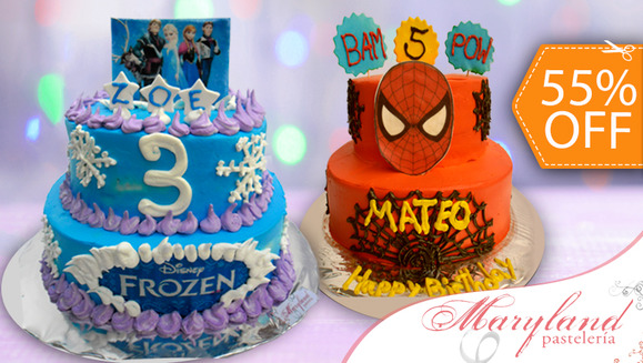 [Imagen:¡Paga $28 en vez de $62 por Pastel Decorado de DOS PISOS para 40 porciones en Maryland Pastelería!]