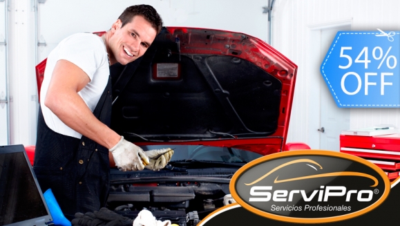 [Imagen:¡Paga Q389 en vez de Q850 por Servicio Completo para tu vehículo que incluye: Cambio de Aceite y Filtro + 4/4 de Aceite 20W50 + Alineación + Revisión, Limpieza y Ajuste de Frenos + Revisión de 11 Puntos en Servipro!]