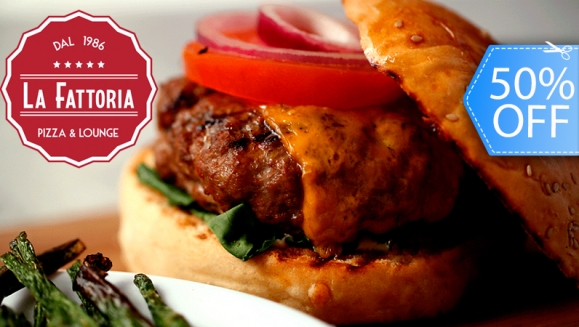 [Imagen:¡Paga Q99 en vez de Q198 por 2 Combos de Gourmet Burgers a Elección + Papas Fritas + Fagiolini + 2 Bebidas en La Fattoria!]