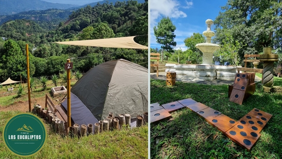 [Imagen:¡Paga Q99 en Lugar de Q295 por Camping para 4 con: 4 Desayunos Típicos o de Pancakes + 4 Bebidas a Elección (Café, Jugo de Naranja o Jamaica) + Uso de Instalaciones y Actividades de Montaña: Senderismo, Puentes, Hamacas, Granjita!]