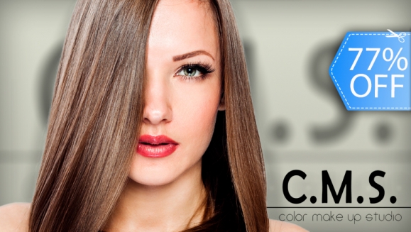 [Imagen:¡Paga Q59 en vez de Q260 por Corte Personalizado + Tratamiento Hidratante y Reconstructor de Girasol TIGI + Tratamiento Sellador de Puntas TIGI + Planchado o Cepillado en CMS Color Make Up Studio!]