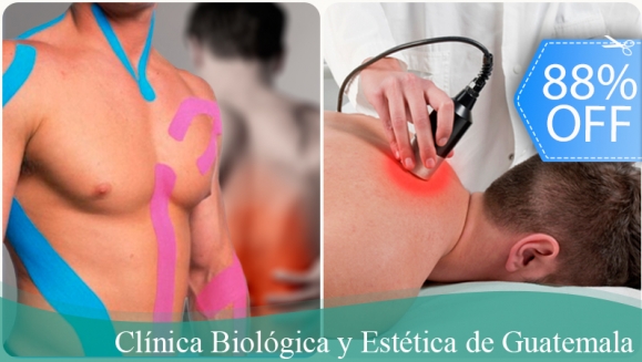 [Imagen:¡Paga Q99 en lugar de Q850 por Terapia Láser contra Dolores que Incluye: 1 Sesión de Láser Terapéutico + 1 Aplicación de Vendaje Neuro Muscular + 1 Sesión de Terapia Manual Ortopédica + 1 Evaluación en Clínica Biológica!]