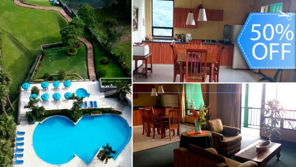 [Imagen:¡Paga Q1,260 en lugar de Q2,500 por Estadía de 1 Noche Hasta para 6 Personas en Apartamento Totalmente Equipado a Orillas del Lago Atitlán + Uso de Piscina, Sauna y Jacuzzi y Más en Torres de la Riviera!]