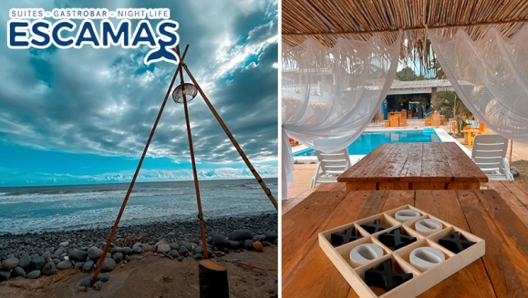 [Imagen:¡Paga $15 en Lugar de $30 por Day Pass para 2 Personas Totalmente Consumible y Con Acceso a La Piscina y La Playa en Escamas, La Libertad!]