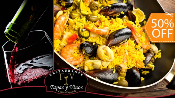 [Imagen:¡Paga $11 y Consume $22 en Todo el Riquísimo Menú de Tapas y Vinos!]