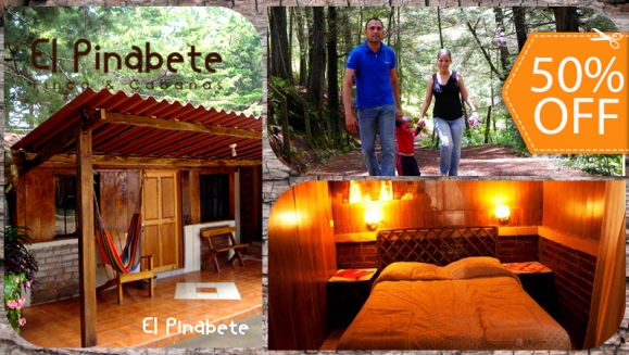 [Imagen:¡Paga $75 en vez de $150 por Estadía de 1 Noche para 6 Personas + 6 Desayunos + 1 Tour en el Bosque + Fogata Nocturna y Más en El Pinabete, Finca y Cabañas, Chalatenango!]