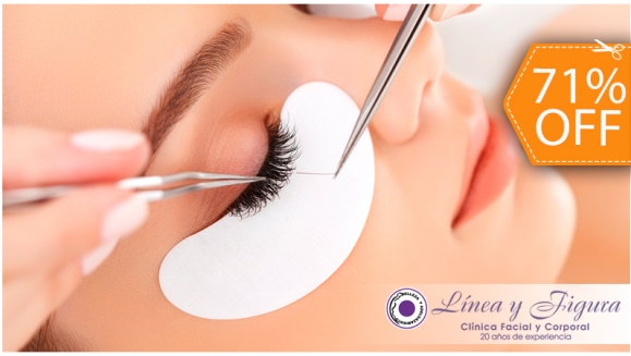 [Imagen:¡Paga $18 en lugar de $63 por Extensión de Pestaña Pelo a Pelo + Facial de Contorno de Ojos en las Lujosas Instalaciones de Línea y Figura San Benito!]