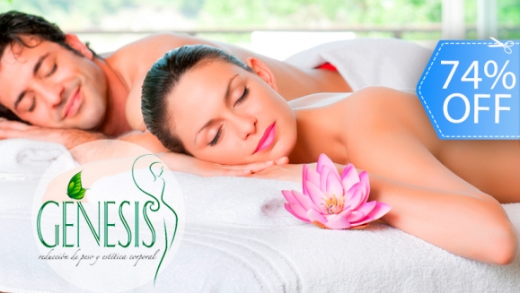 [Imagen:¡Paga Q149 en lugar de Q575 por Masaje Relajante con Aromaterapia + Desintoxicación Corporal + Mascarilla Facial + Extracción de Puntos Negros + Colágeno Facial + Vitamina E y Té Relajante en Génesis Salón y Spa!]