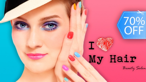 [Imagen:¡Paga Q85 en lugar de Q285 por Manicure y Pedicure Express + Aplicación de Gelish en Manos y Pies + Depilación de Cejas y Bozo en I Love My Hair!]