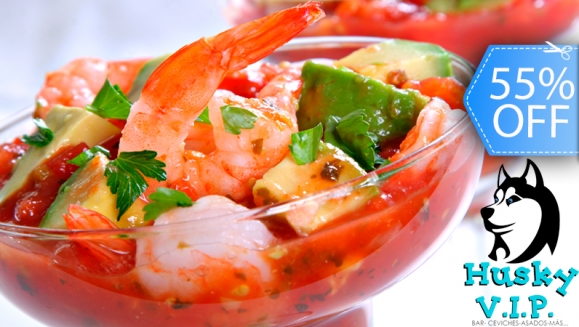 [Imagen:¡Paga Q99 en lugar de Q220 por Exquisito All You Can Eat de Ceviche Mixto + 1 Cerveza Modelo o Bebida Natural en Husky VIP!]