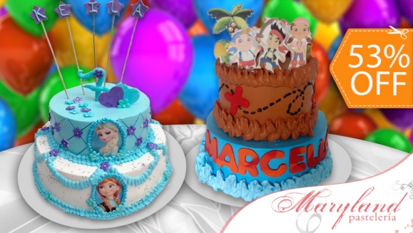 [Imagen:¡Paga $29 en vez de $62 por Pastel Decorado de DOS PISOS para 40 personas o 30 Cupcakes con Pin Personalizado en Maryland Pastelería!]