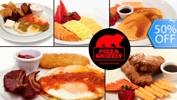 [Imagen:¡Paga Q59 en lugar de Q118 por 2 DeliciOsos Desayunos a la Carta a Elección en Pizza Grizzly!]