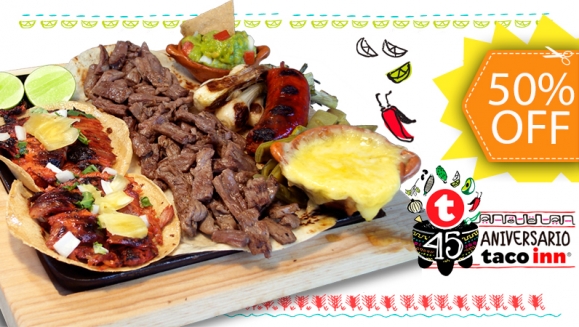 [Imagen:¡Paga $10 y Consume $20 en todo el Menú de Taco Inn!]