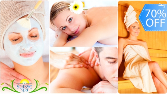 [Imagen:¡Paga Q189 en lugar de Q620 por un Día de Spa con Sauna, Jacuzzi e Hidroterapia Ilimitada + Masaje Hawaiano + Mascarilla Facial y Te Relajante en Le Suisse Spa!]