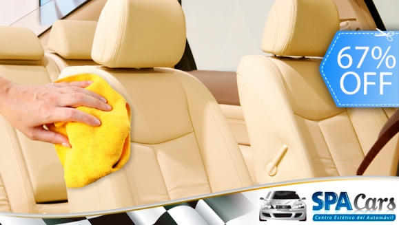 [Imagen:¡Paga Q299 en vez de Q900 por Lavado de Tapicería Automotriz + Remoción de Ojo de Pescado en Vidrios + Pulido de Aros + Pulido de Silbines + Pulido y Lustrado Exterior en Spa Car!]