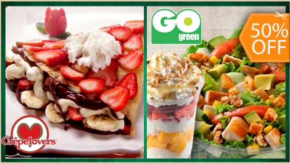 [Imagen:¡Paga $10 y Consume $20 en todo el Menú de Go Green y Crepe Lovers!]