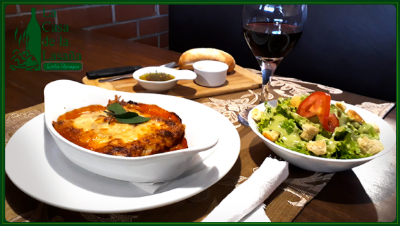 [Imagen:¡Paga Q120 en lugar de Q210 por 2 Lasañas Personales a La Boloñesa + Ensalada + 2 Copas de Vino o Bebidas Naturales!]