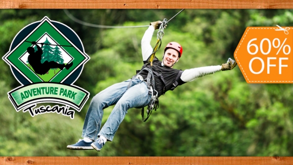 [Imagen:¡Paga $10 en vez de $25 por Recorrido Extremo de Canopy en Adventure Park, Tuscania!]