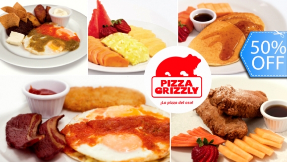[Imagen:¡Paga Q59 en lugar de Q118 por 2 DeliciOsos Desayunos a la Carta a Elección en Pizza Grizzly!]