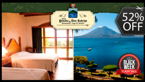 [Imagen:¡Paga Q699 en vez de Q1,464 por Estadía de 1 Noche para 2 Personas + Cóctel de Bienvenida + 2 Desayunos + Uso de Instalaciones con Sauna, Piscina, Tobogán, Hamacas, Vista al Lago y Más en Hotel Posada de Don Rodrigo Panajachel, en Lago de Atitlán!]