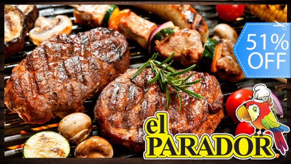 [Imagen:¡Paga Q37 en lugar de Q75 por Delicioso Menú de Almuerzo Premium a Elección entre: Pollo y Longaniza o Carne y Longaniza + 2 Guarniciones + Sopa del Día + Tortillas + Bebida Natural en Restaurante El Parador!]