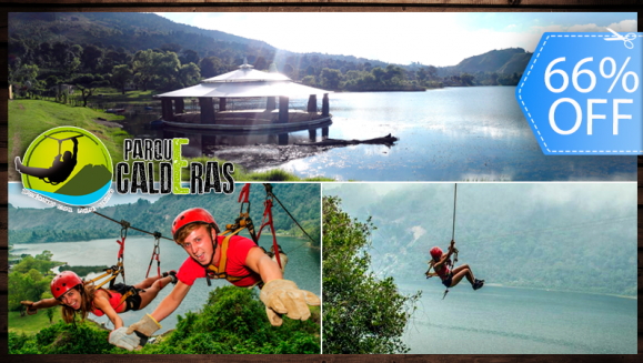 [Imagen:¡Paga Q99 en lugar de Q295 por Día de Aventura Extrema con Canopy de Laguna, Rappel + Columpio Gigante + Balsa con Remos + Caminata en Bosque Virgen en Parque Calderas!]