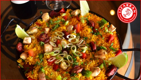 [Imagen:¡Paga $18 en Lugar de $36 por Menú para Llevar que Incluye: 1 Paella de Carnes para 2 Personas + 1 Botella de Vino Sol de Chile, Merlot o Cabernet!]