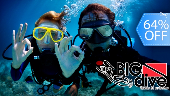 [Imagen:¡Paga Q999 en lugar de Q2,740 por Curso de Buceo “Open Water” de 30 Horas que Incluye: Clases Teóricas + Inmersión en Piscina + 4 Buceos en Aguas Abiertas + Licencia Padi + Diploma + Equipo con The Big Dive!]