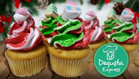 [Imagen:¡Hasta La Puerta de Tu Casa u Oficina! ¡Paga $19 en Lugar de $38.75 por Pastel de Chocolate o de Caramelo con Frutas para 30 Personas con Entrega a Domicilio + 6 Cupcakes Decorados con Crema!]